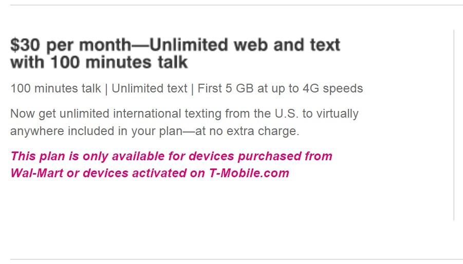 T-Mobile Prepaid $30