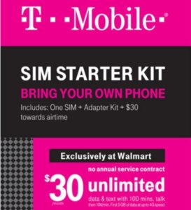 T-Mobile $30 month prepaid starter kit