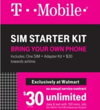 T-Mobile $30 month prepaid starter kit