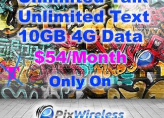 $54 10 GB 4G LTE Data on Pix Wireless
