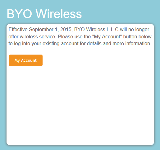 BYO Wireless Shuts Down