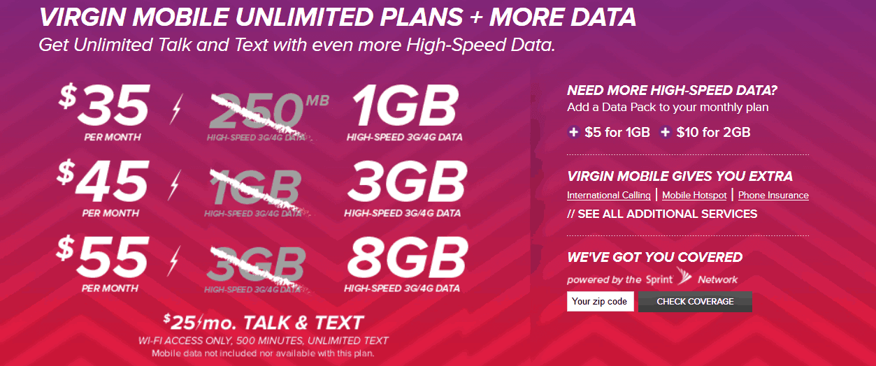 Virgin Mobile's Unlimited Plans