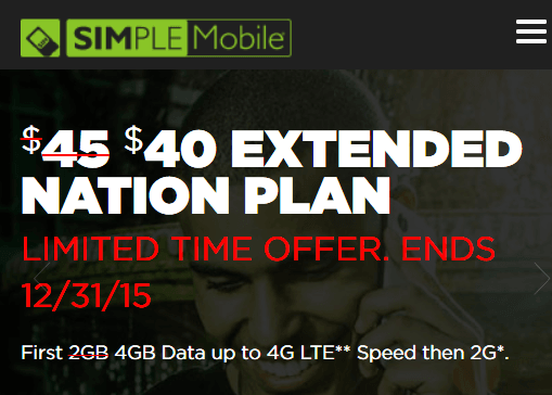 Simple Mobile Double Data Promotion