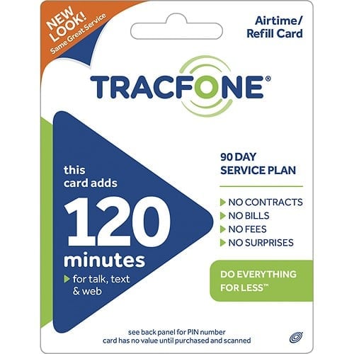Tracfone 120 Minutes Airtime Card Save 5 percent off