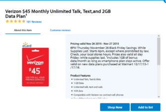 Verizon Prepaid Double Data for Life Walmart Promo