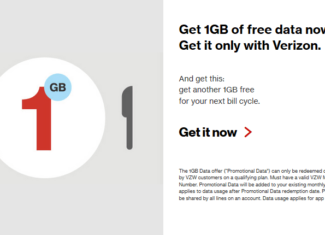 Verizon Thanksgetting 1GB Free Data Promotion