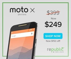 Republic Wirless Moto X 2nd Generation $249