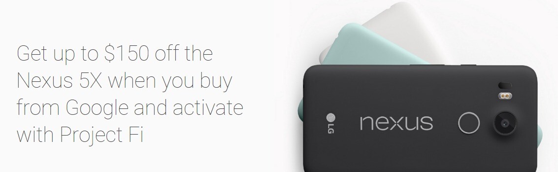 Google Offers $150 Off Nexus 5X to Project Fi Customers