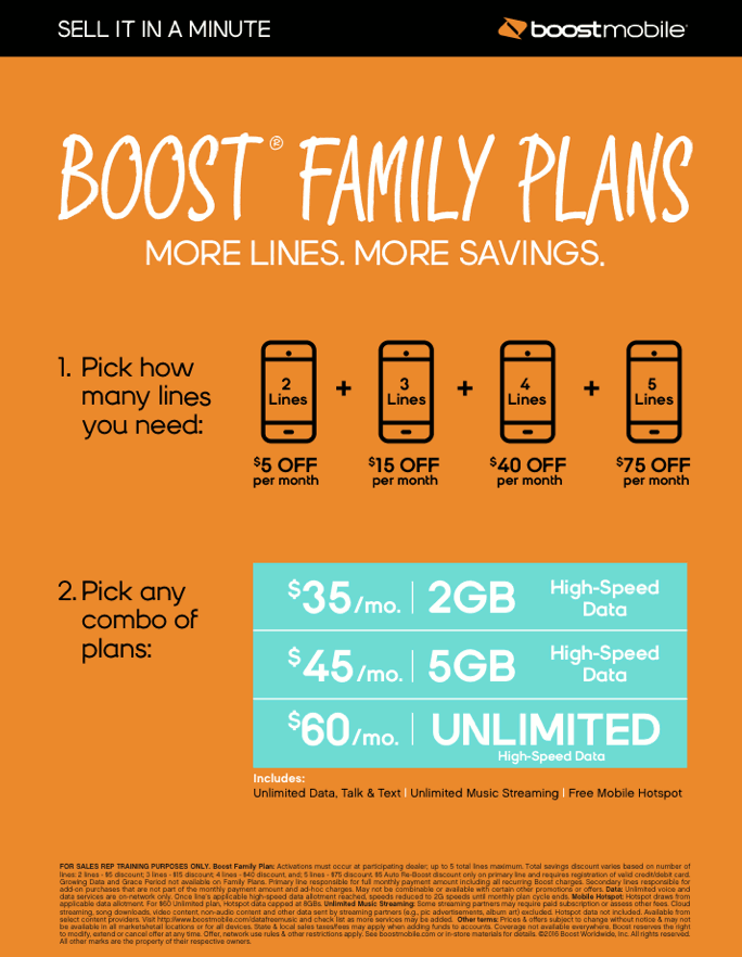 Boost Mobile Family Plans
