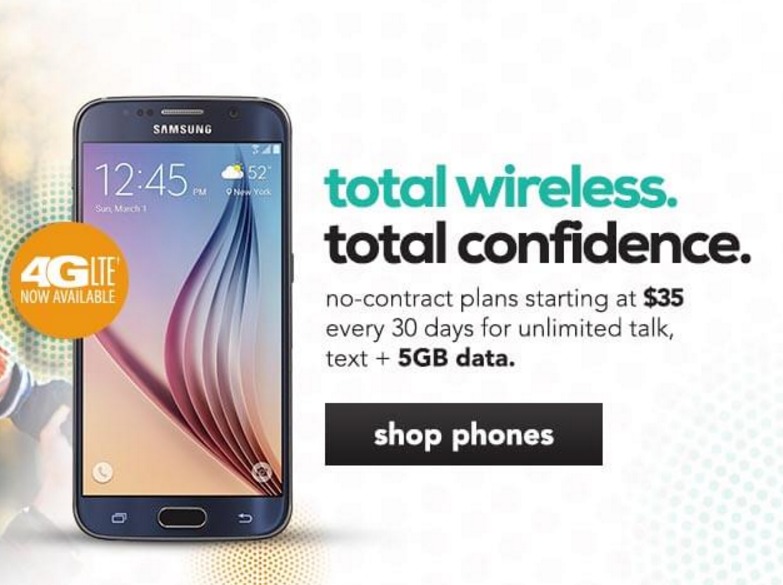 Total Wireless Offers 4G LTE Data 5GB 35 Dollars