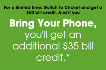 Cricket Wireless Bill Switcher Credit