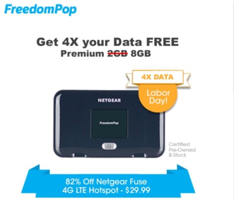 FreedomPop Quadruple Data Hotspot Promo