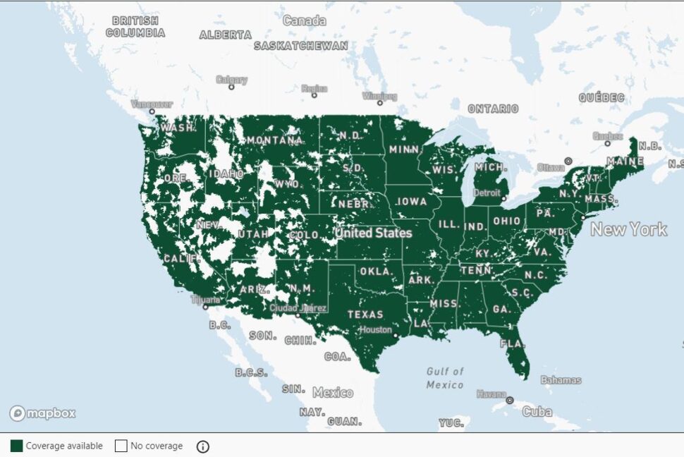 Coverage Map of Mint Mobile, a T-Mobile MVNO