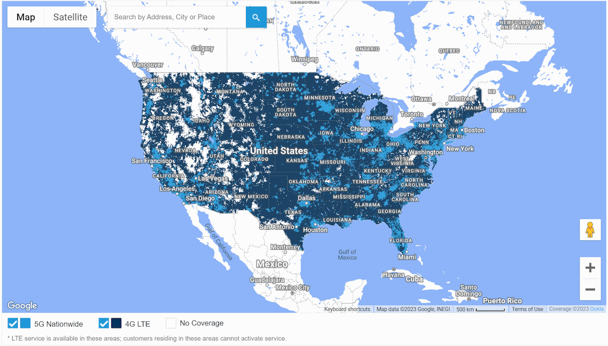 Spectrum Mobile's 5G Coverage Map