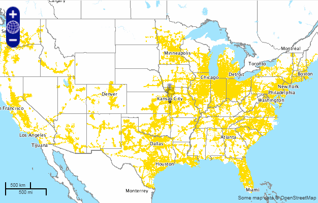 Sprint 4G LTE Coverage Map As Of 10-17-2017