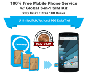 FreedomPop Global SIM Penny Sale