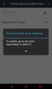 Tethering Not Allowed With H2O Wireless