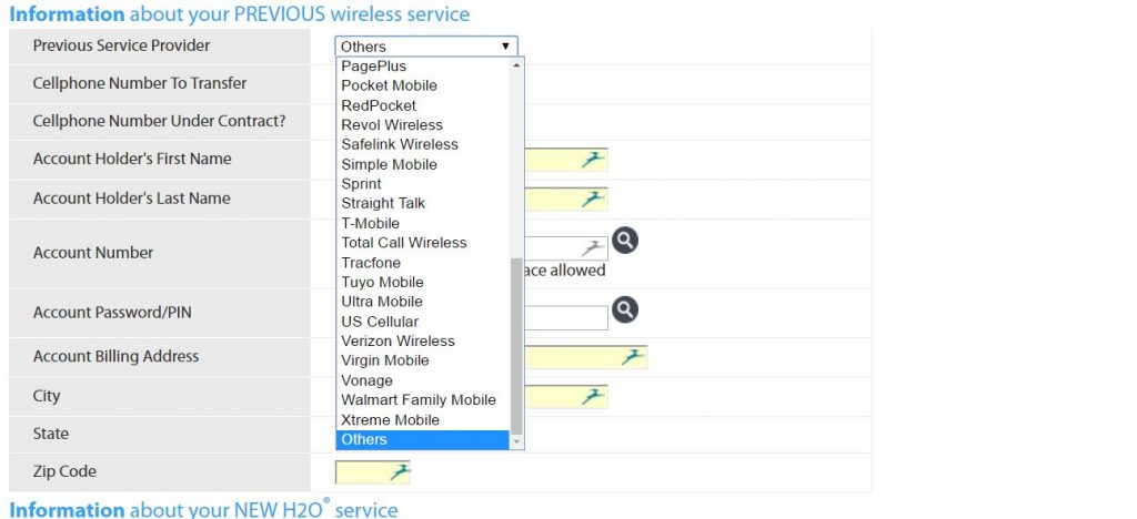 porting into H2O Wireless