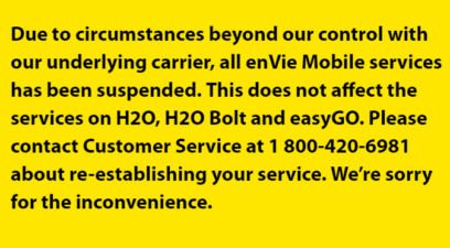 EnVie Mobile Abruptly Halts Service