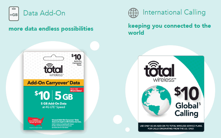 Total Wireless Plan Add-Ons And Top-Ups