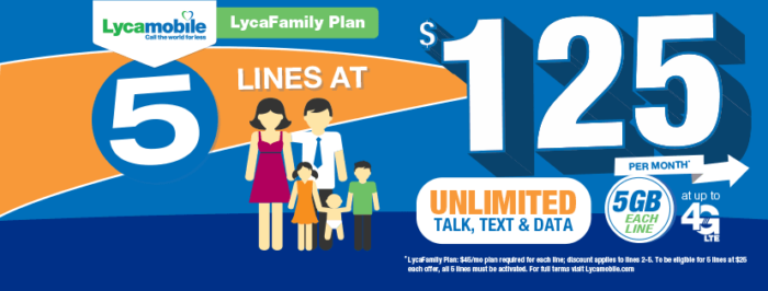 Lycamobile Adds Family Plan Option 5 lines For $125 And A New Promo Get