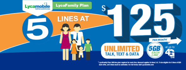 Lycamobile Family Plan Offering