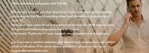 Mast Mobile Closes Down