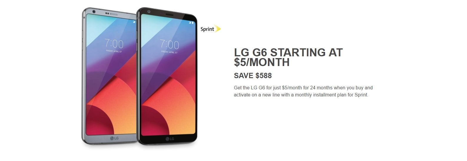LG G6 Best Buy 5 Dollars Month Sprint Promo June 2017