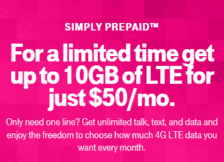 T-Mobile Simply Prepaid Promotional 50 Dollar Plan June 2017 Featured Image