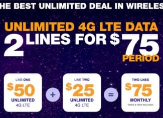 MetroPCS 2 Unlimited LTE Data Lines 75 Dollars Promo