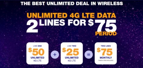 MetroPCS 2 Unlimited LTE Data Lines 75 Dollars Promo