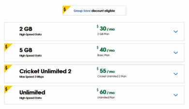 Cricket Wireless Increases Data New Group Save Rates