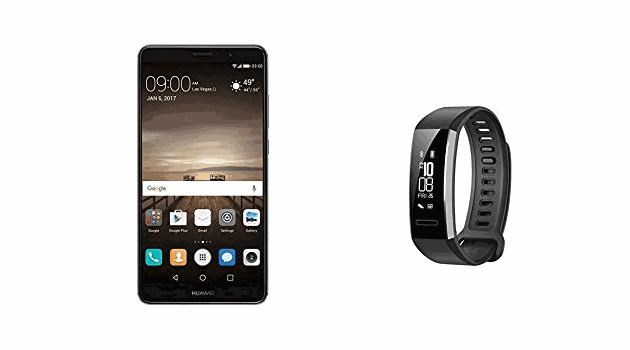 Huawei Mate 9 Pictured With A Huawei Band 2 Fitness Band