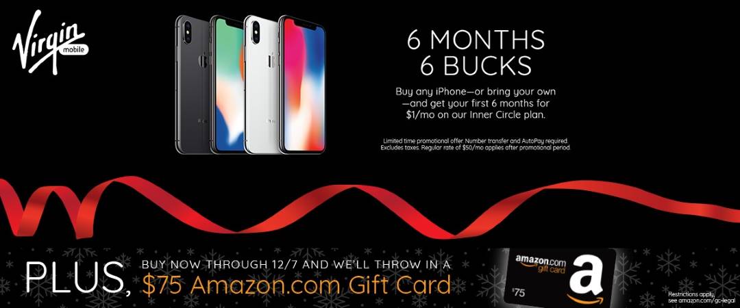 Virgin Mobile 2017 Holiday Promo With Amazon Gift Card