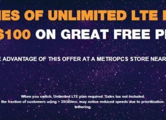 MetroPCS 4 Lines $100 Unlimited Data Offer
