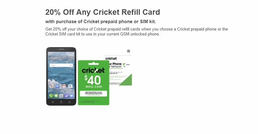 Best Buy Offering 20% Off Cricket Wireless Refill Cards With Purchase Of SIM Kit Or Unlocked Phone