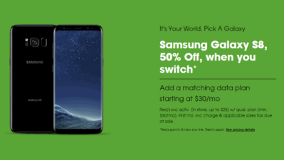 Cricket Wireless Samsung Galaxy S8 Half Off