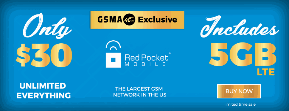 Red Pocket Mobile GSMA Exclusive Deal - 5GB Data For Thirty Dollars