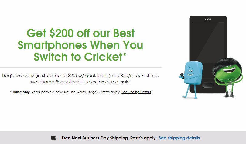 Cricket Wireless Offering Flagship Phones For 200 Dollars Off