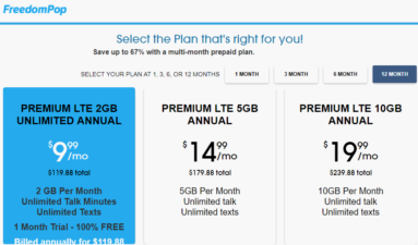 FreedomPop Multi-Month Plans