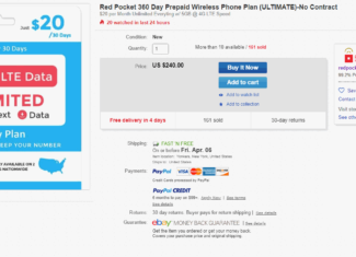 Red Pocket Mobile Announces New eBay Plan With 5GB Of Data For 20 Dollars