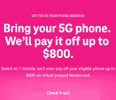 T-Mobile switcher credit