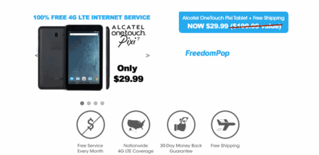 FreedomPop Now Selling The Alcaltel OneTouch Pixi Tablet