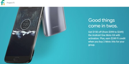 Project Fi Moto X4 Discount And Service Credit