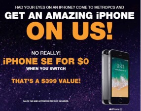 MetroPCS Free iPhone SE On Us