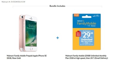 Walmart Family Mobile iPhone SE Plan Bundle