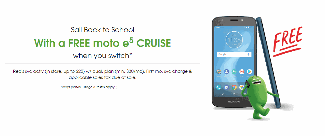 The Moto E5 Cruise Is Available For Free At Cricket Wireless For A Limited Time