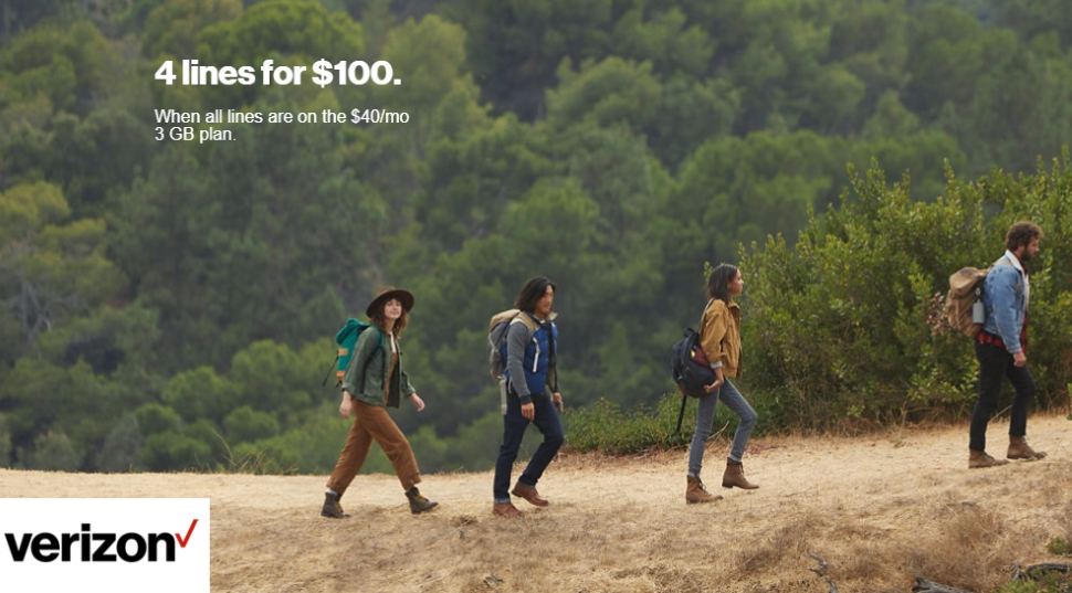 Verizon Prepaid Limited Time Promo 4 Lines For $100