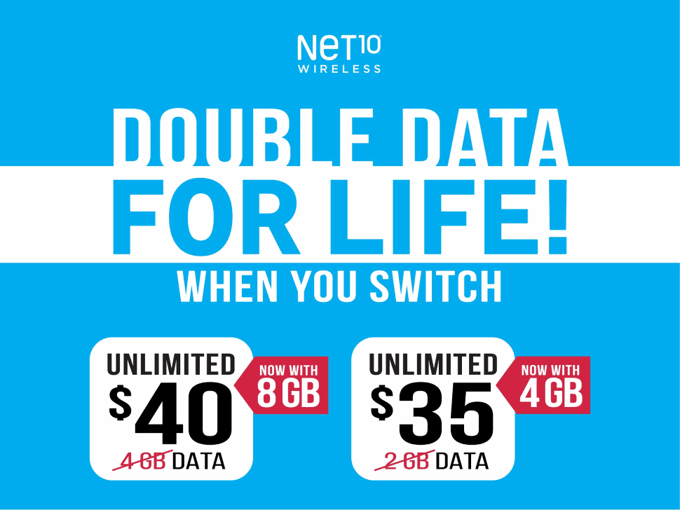 NET10 Wireless Offering Double The Data On Select Plans