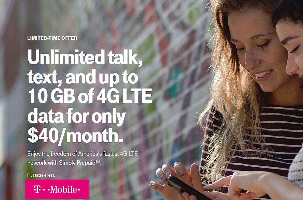 New T-Mobile Prepaid Offer Is 10GB Of LTE Data For $40/Month